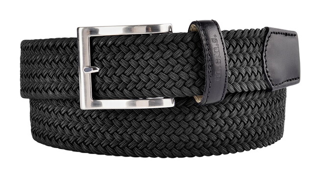 MENS Gevlochten Stretch Riem Belt Black