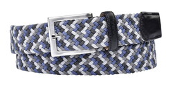 MENS Gevlochten Stretch Riem Blauw-Grijs