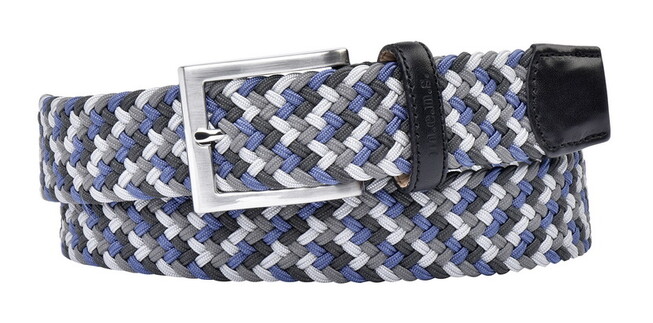 MENS Gevlochten Stretch Riem Blauw-Grijs
