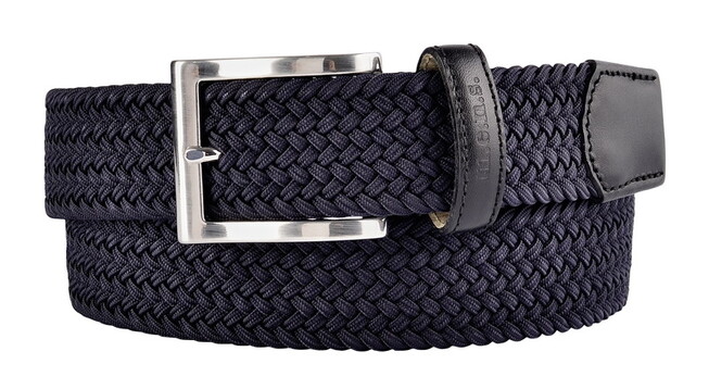 MENS Gevlochten Stretch Riem Navy