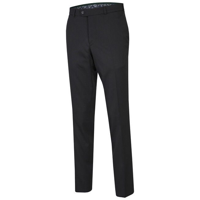 MENS Madison Dunne Wollen Pantalon Broek Zwart