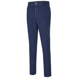 MENS Madison Modern-Fit Xtend Flat-Front Jeans Denim Blue