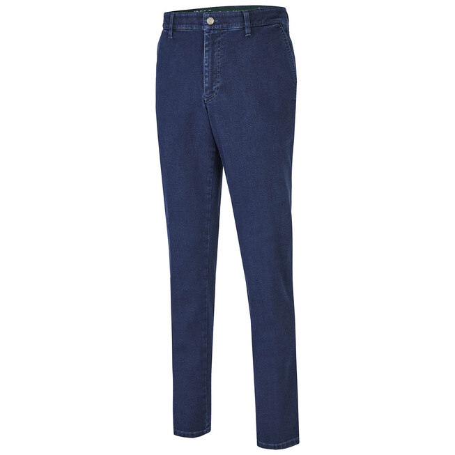 MENS Madison Modern-Fit Xtend Flat-Front Jeans Denim Blue