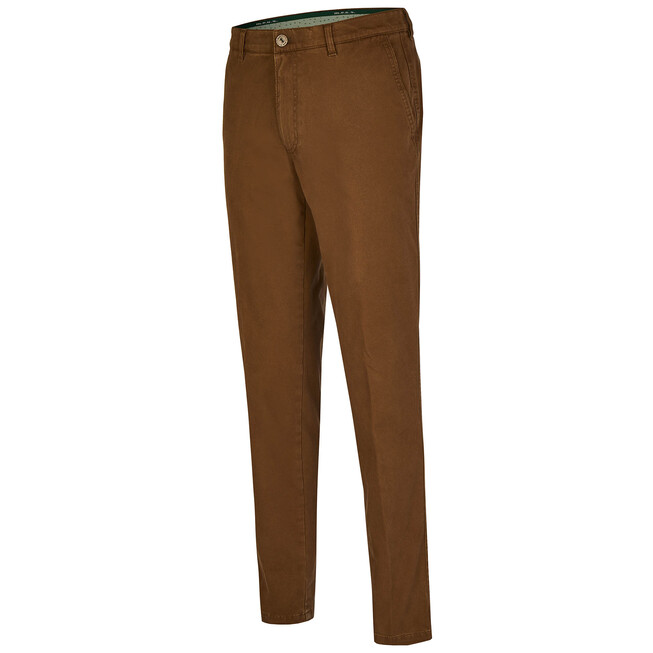 MENS Madison XTEND Flat-Front Cotton Broek Donker Bruin