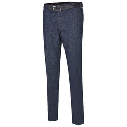 MENS Madrid Comfort-Fit Flat-Front Xtend Jeans Dark Denim Blue