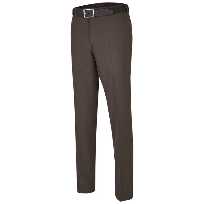 MENS Madrid Dunne Wollen Pantalon Broek Donker Bruin