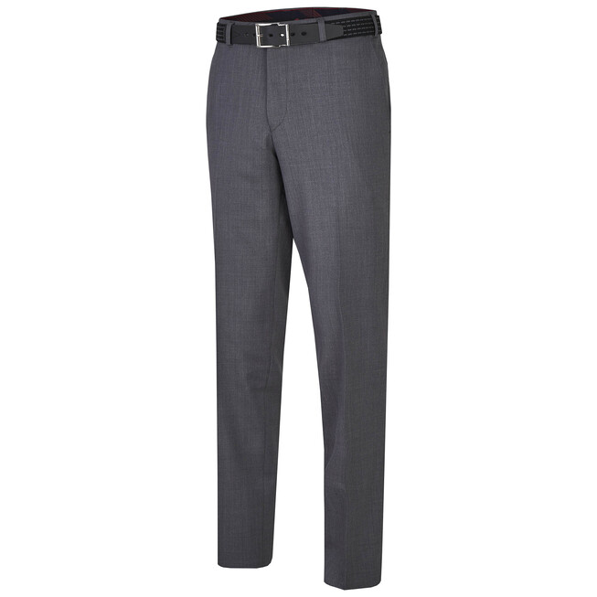 MENS Madrid Dunne Wollen Pantalon Broek Midden Grijs