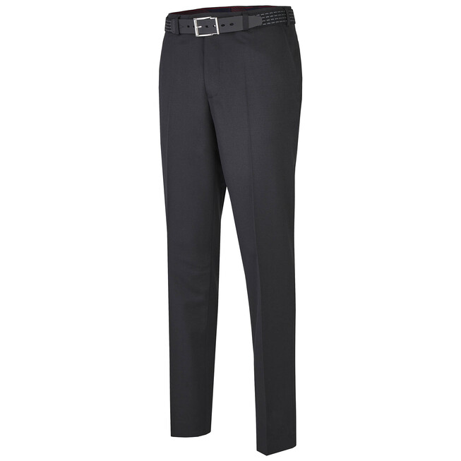 MENS Madrid Dunne Wollen Pantalon Broek Zwart
