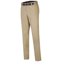 MENS Madrid Flat-Front Katoen Fijn Broek Zand