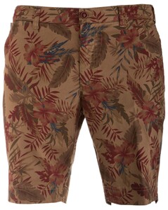 MENS Modern-Fit Flowered Kuba Shorts Bermuda Sand