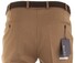 MENS Paris Bandplooi Omslag Wol Broek Donker Zand