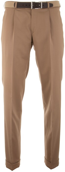 MENS Paris Bandplooi Omslag Wol Broek Zand