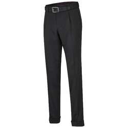 MENS Paris Bandplooi Omslag Wol Broek Zwart