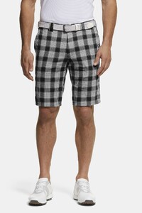 Meyer B-St. Andrews Check Organic Cotton Bermuda Zwart
