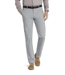 Meyer Bonn Allover Fine Exclusive Multi Check Pants Grey
