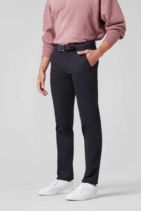 Meyer Bonn Constant Color Cotton Flat-Front Broek Navy