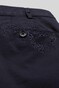 Meyer Bonn Constant Color Cotton Flat-Front Broek Navy
