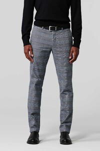 Meyer Bonn Contrasting Glen Check Organic Cotton Broek Blauw