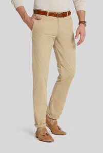 Meyer Bonn Cotton Comfort Stretch Subtle Check Pants Camel