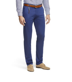 Meyer Bonn Exclusive Solid Color Pima Cotton Subtle Stretch Pants Blue