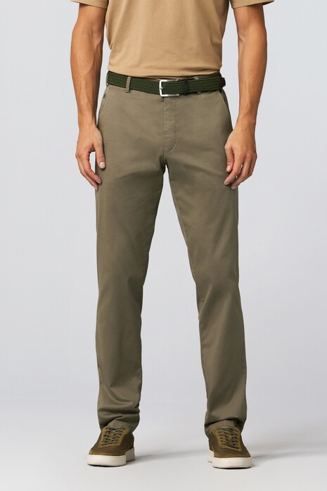 Meyer Bonn Fine Micro Pattern 2-Way Stretch Broek Camel