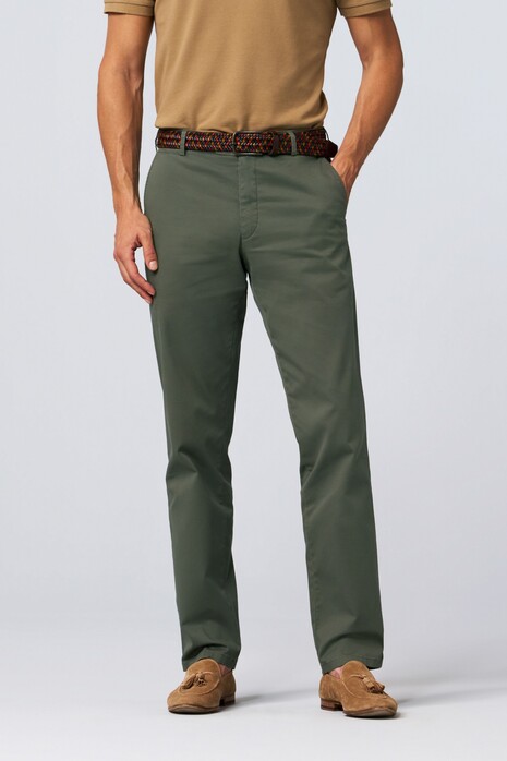Meyer Bonn Fine Micro Pattern 2-Way Stretch Pants Dark Olive