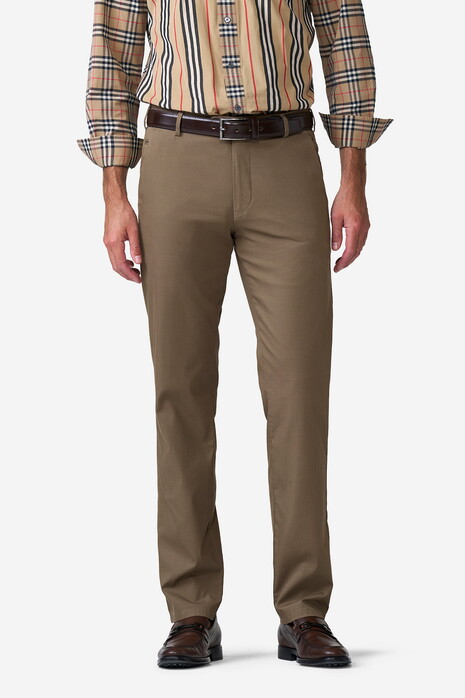 Meyer Bonn Luxury Cotton Silk 2-Way Stretch Broek Bruin