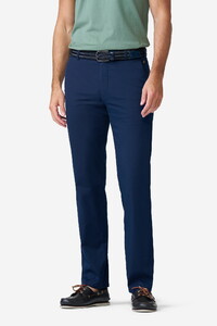 Meyer Bonn Luxury Cotton Silk 2-Way Stretch Broek Marine