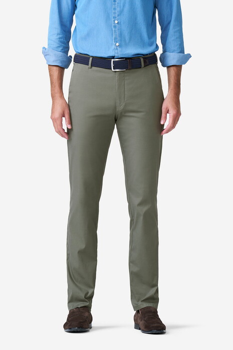 Meyer Bonn Luxury Cotton Silk 2-Way Stretch Broek Olive
