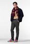 Meyer Bonn Micro Texture Pattern Fantasy Comfort 2-Way Stretch Broek Donker Grijs