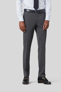 Meyer Bonn Modern Fine Gabardine Bistretch Wool Blend Broek Midden Grijs