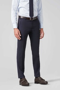 Meyer Bonn Modern Fine Gabardine Bistretch Wool Blend Pants Navy