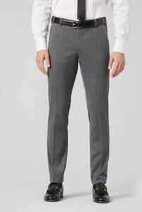 Meyer Bonn Modern Gabardine Wool Broek Midden Grijs