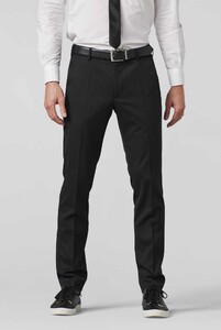 Meyer Bonn Modern Gabardine Wool Broek Zwart