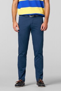 Meyer Bonn Organic Cotton Micro Pattern Pants Blue