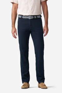 Meyer Bonn Ultralight Flat-Front Organic Cotton Blend Denim Pants Navy