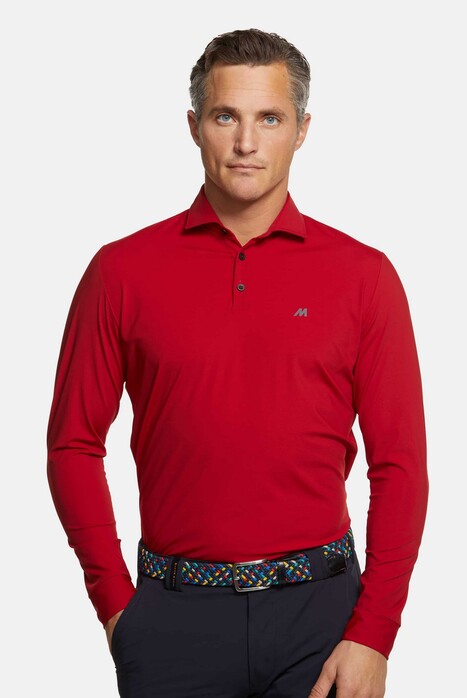 Meyer Bryson Active High Performance Long Sleeve Jersey-Look Polo Bordeaux