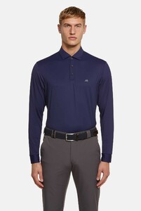 Meyer Bryson Active High Performance Long Sleeve Jersey-Look Poloshirt Marine