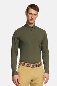 Meyer Bryson Active High Performance Long Sleeve Jersey-Look Poloshirt Olive