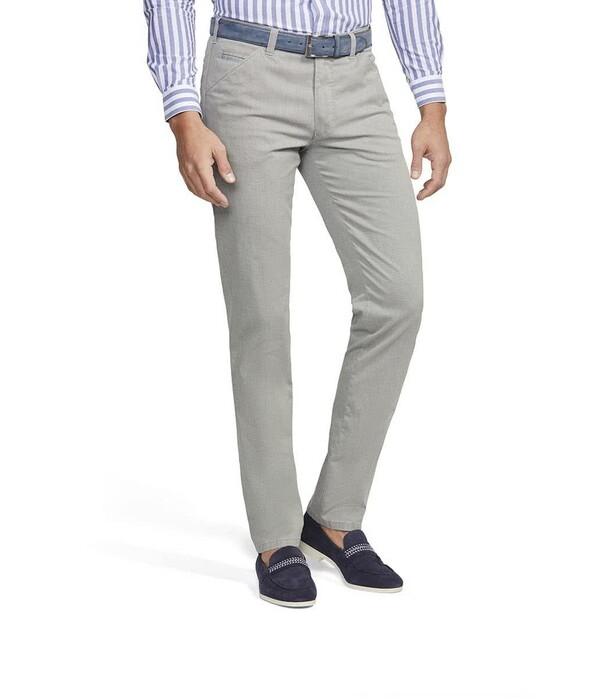 Meyer Chicago Bi-Color Micro Design Subtle Texture Pants Stone