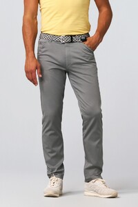 Meyer Chicago Fine Cotton Texture 2-Way Stretch Broek Grijs