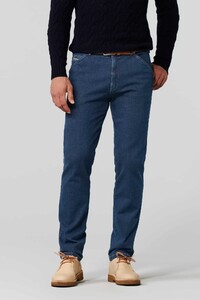 Meyer Chicago Subtle Bi-Color Denim Jeans Blue Stone