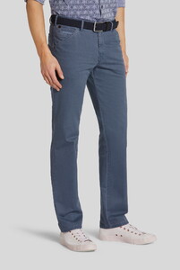 Meyer Chicago Subtle Two-Tone Organic Cotton Comfort Stretch Pants Blue
