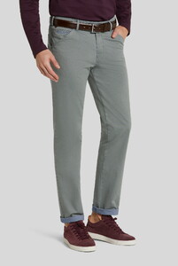 Meyer Chicago Subtle Two-Tone Organic Cotton Comfort Stretch Pants Olive