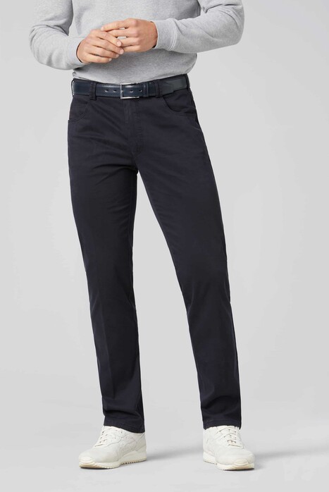 Meyer Diego Satin Swing Pocket Organic Cotton Blend Broek Navy