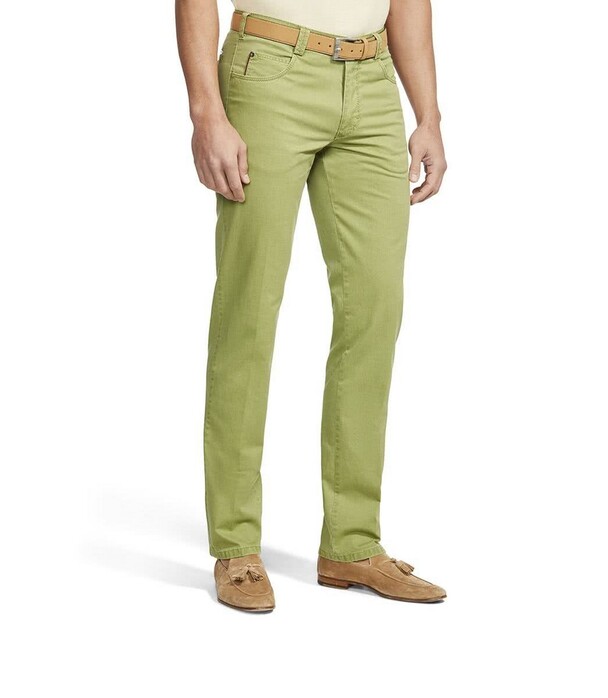 Meyer Diego Uni Color Fairtrade Soft Gabardine Broek Licht Groen