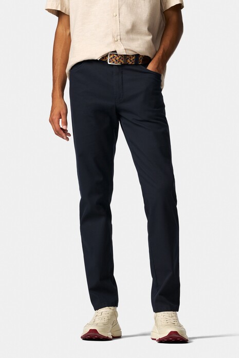 Meyer Dublin Active Flex Super Microstructure 2-Way Stretch Broek Navy