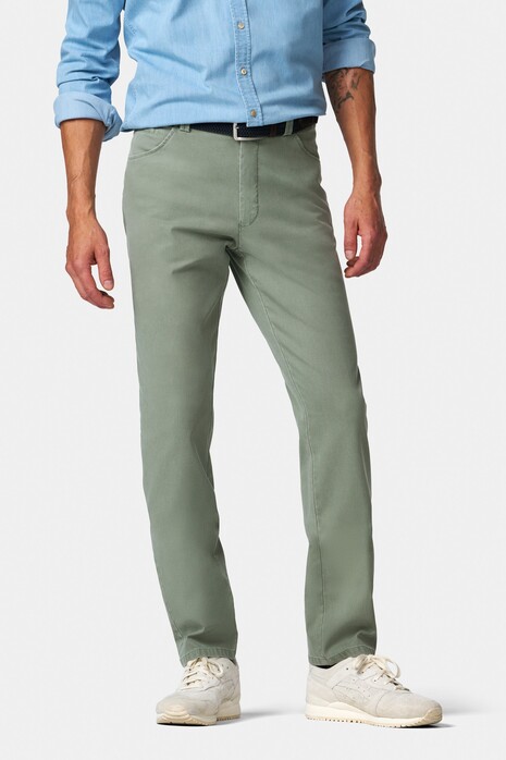 Meyer Dublin Active Flex Super Microstructure 2-Way Stretch Broek Sage Green