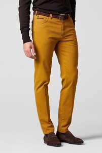 Meyer Dublin Organic Cotton Super Stretch Swingpockets Subtle Texture Pants Dark Ocher