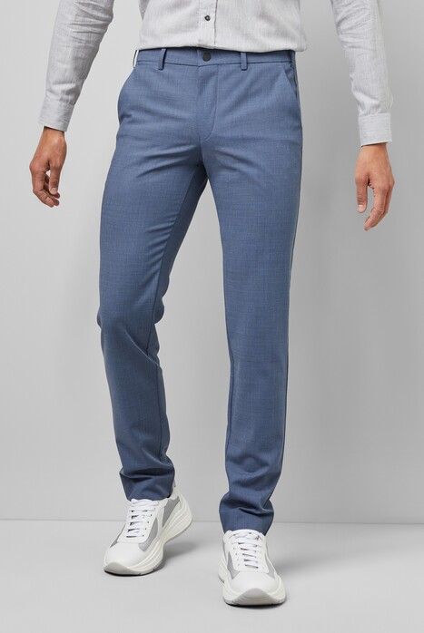 Meyer M5 4-Way-Stretch Wool Blend Chino Broek Blauw